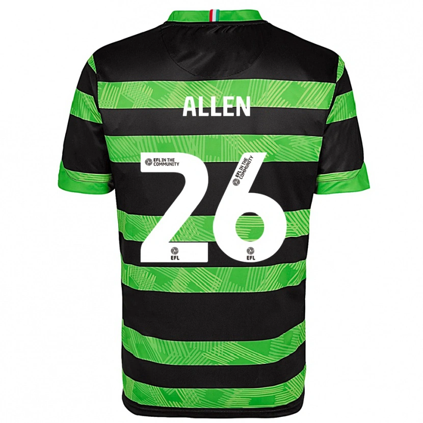 Danxen Women Lauren Allen #26 Black Green Away Jersey 2025/26 T-Shirt
