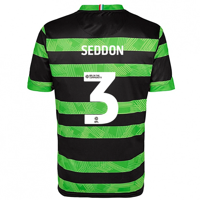 Danxen Women Steve Seddon #3 Black Green Away Jersey 2025/26 T-Shirt