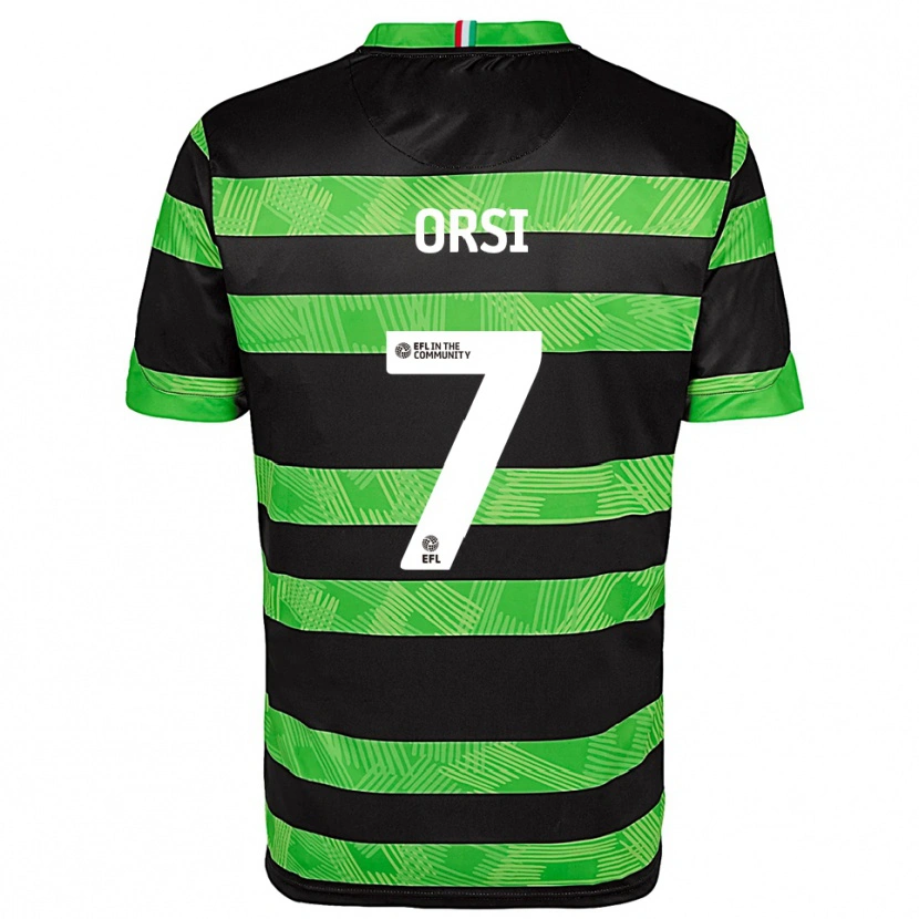 Danxen Women Danilo Orsi #7 Black Green Away Jersey 2025/26 T-Shirt