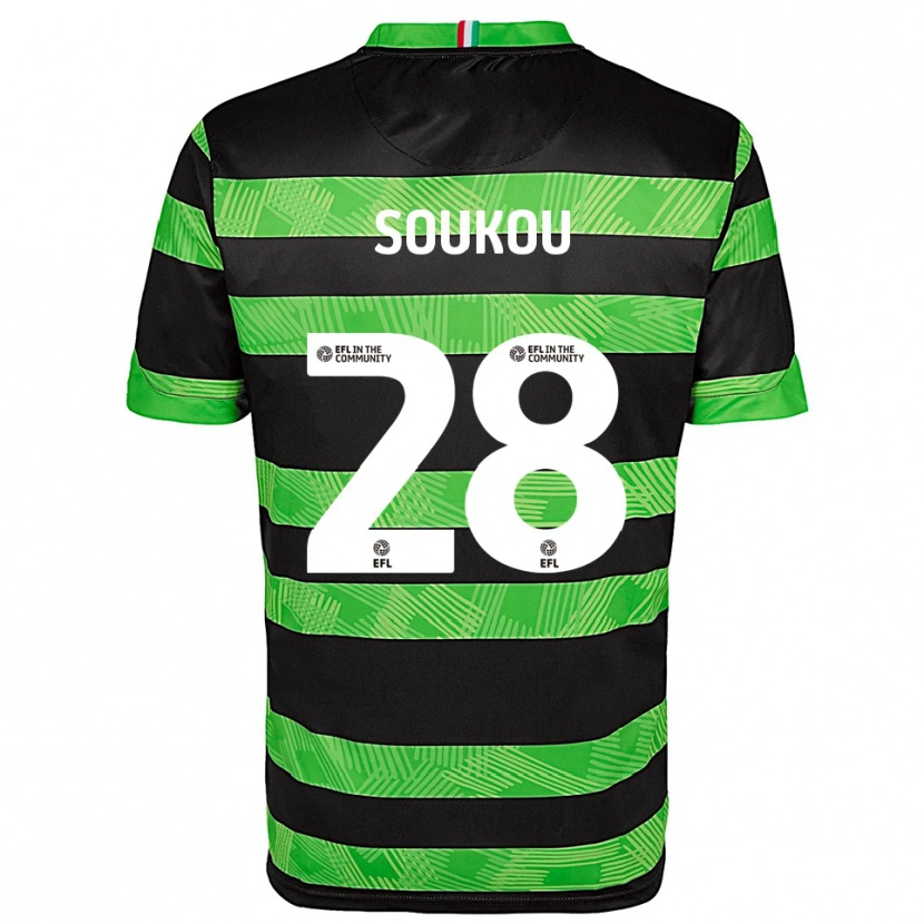 Danxen Women Shaun Soukou #28 Black Green Away Jersey 2025/26 T-Shirt