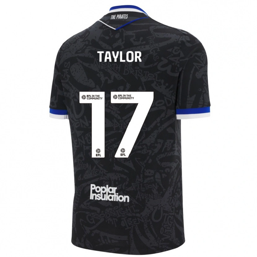 Danxen Women Connor Taylor #17 Black White Away Jersey 2025/26 T-Shirt