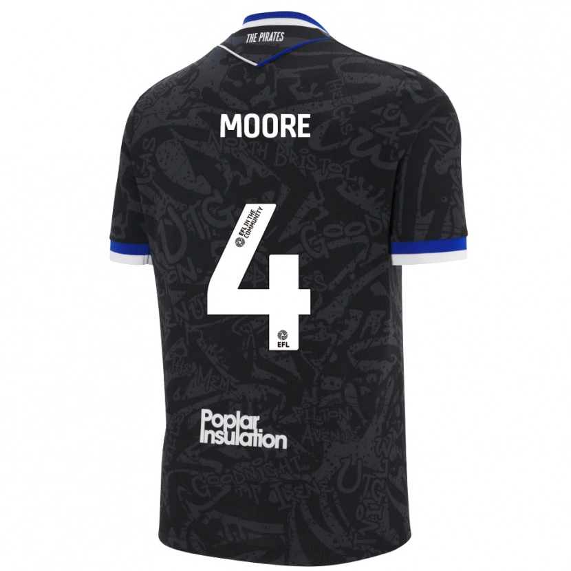 Danxen Women Taylor Moore #4 Black White Away Jersey 2025/26 T-Shirt