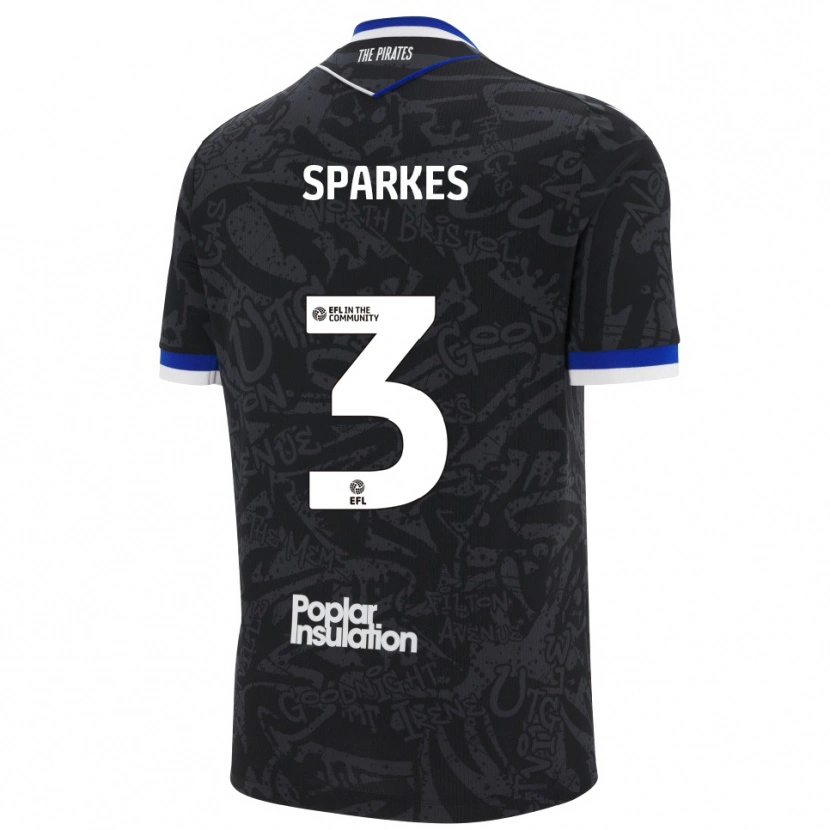 Danxen Women Jack Sparkes #3 Black White Away Jersey 2025/26 T-Shirt