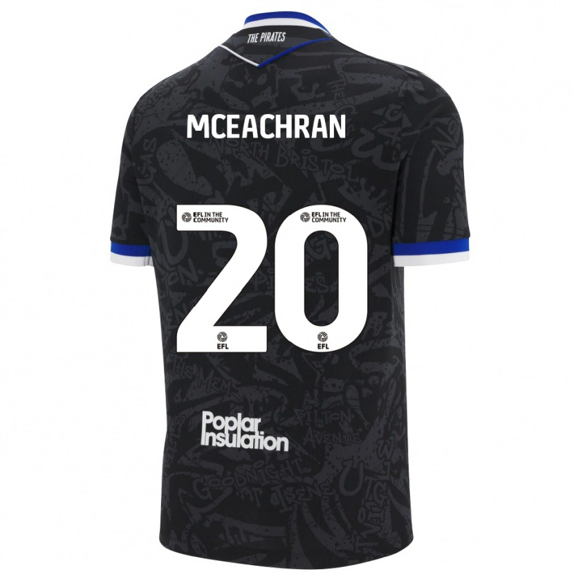 Danxen Women Josh Mceachran #20 Black White Away Jersey 2025/26 T-Shirt