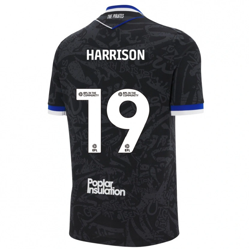 Danxen Women Ellis Harrison #19 Black White Away Jersey 2025/26 T-Shirt