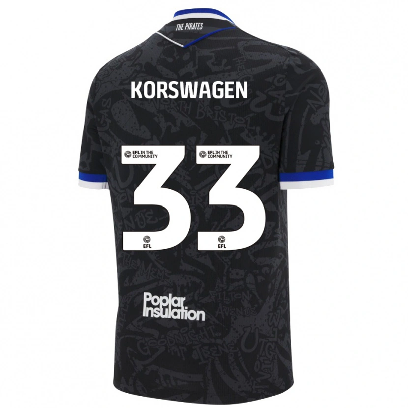 Danxen Women Mattijis Korswagen #33 Black White Away Jersey 2025/26 T-Shirt