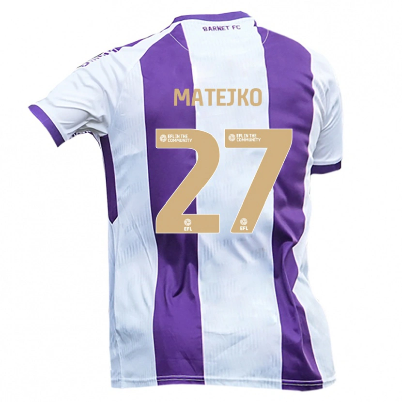 Danxen Women Patrick Matejko #27 White Purple Away Jersey 2025/26 T-Shirt