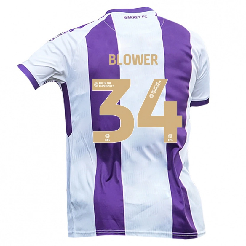 Danxen Women Jack Blower #34 White Purple Away Jersey 2025/26 T-Shirt