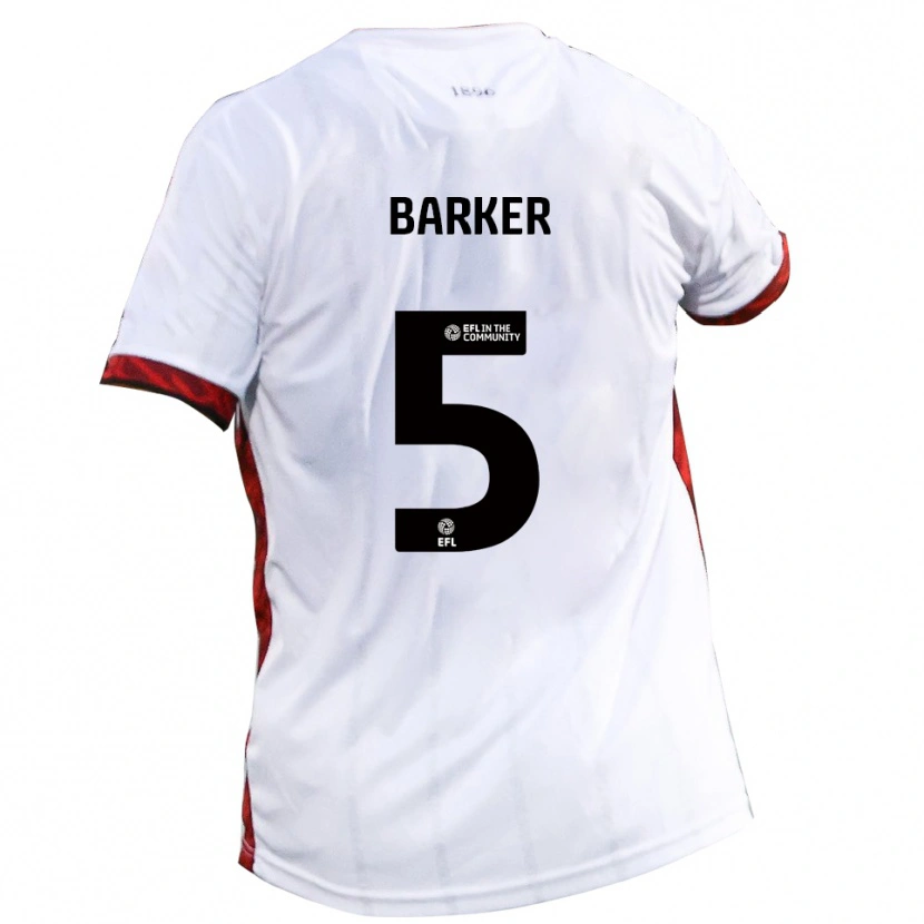 Danxen Women Charlie Barker #5 White Red Black Away Jersey 2025/26 T-Shirt