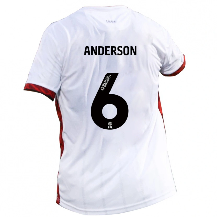 Danxen Women Max Anderson #6 White Red Black Away Jersey 2025/26 T-Shirt