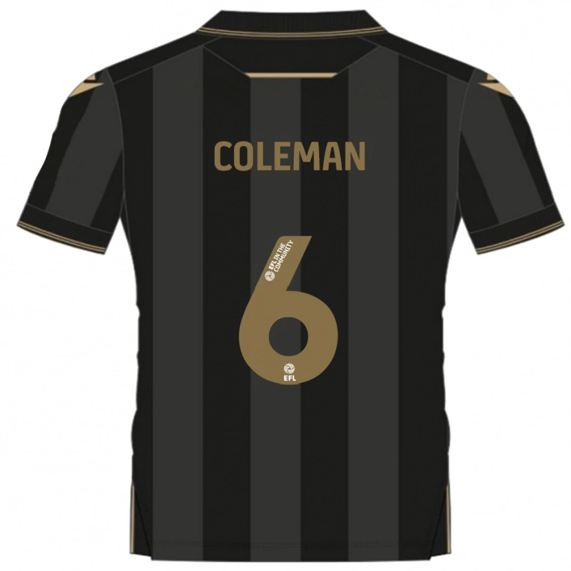 Danxen Women Ethan Coleman #6 Black Gold Away Jersey 2025/26 T-Shirt