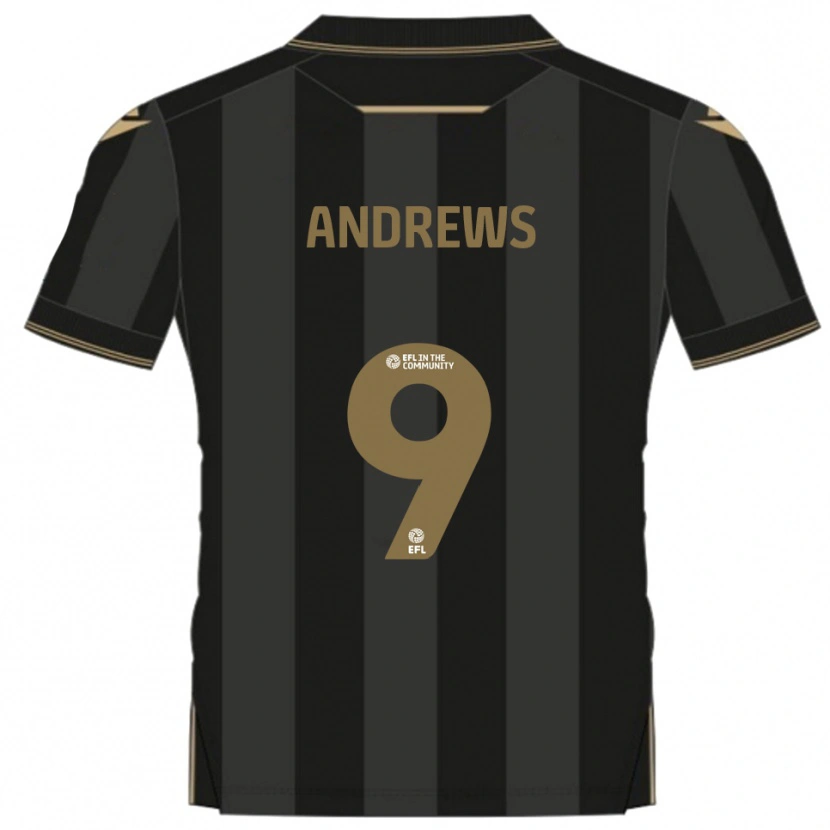 Danxen Women Josh Andrews #9 Black Gold Away Jersey 2025/26 T-Shirt