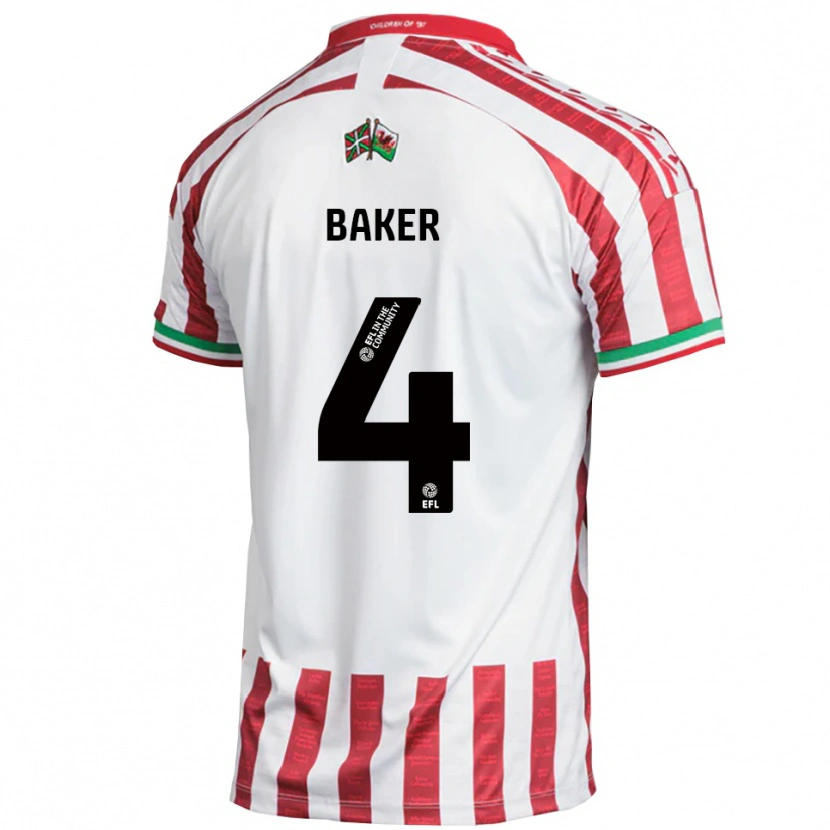 Danxen Women Matthew Baker #4 Red White Away Jersey 2025/26 T-Shirt