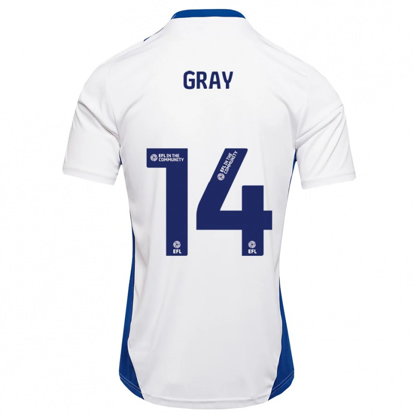 Danxen Women Harry Gray #14 White Blue Away Jersey 2025/26 T-Shirt