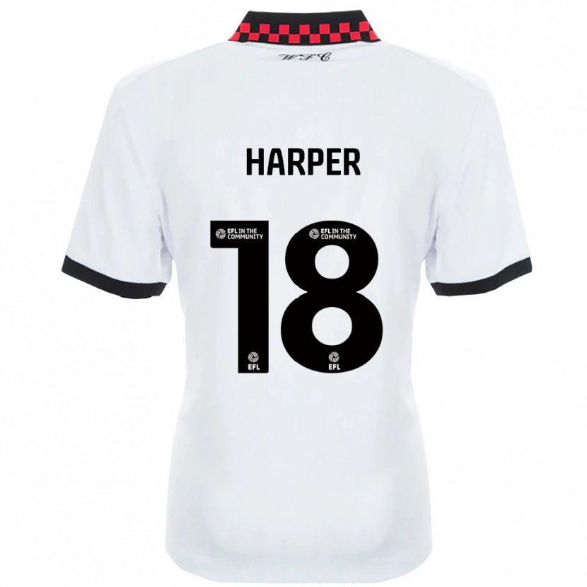 Danxen Women Vincent Harper #18 White Black Away Jersey 2025/26 T-Shirt