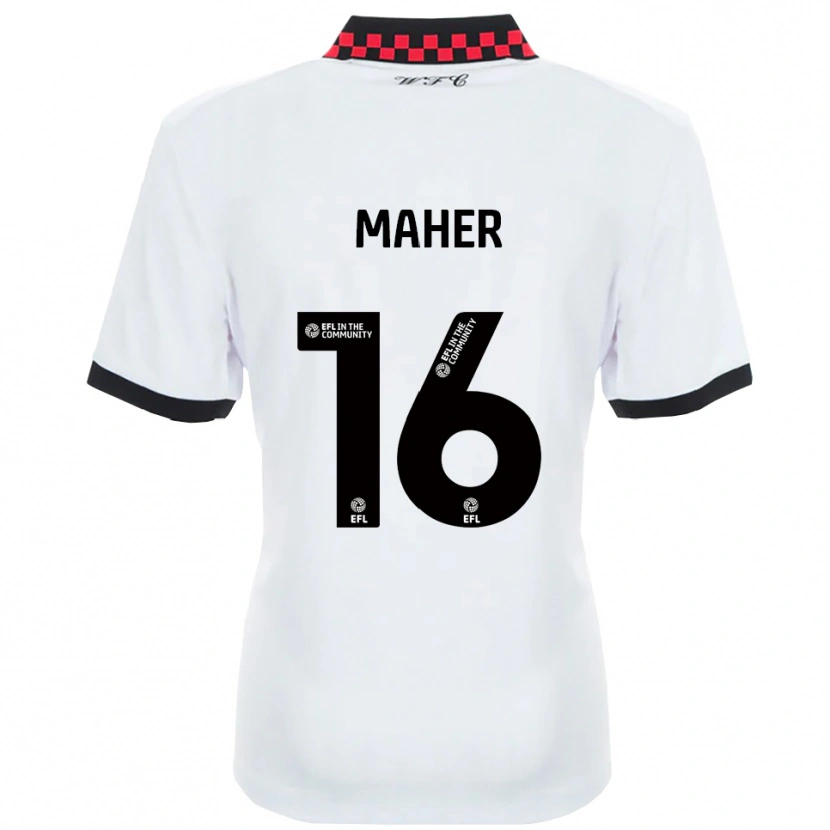 Danxen Women Ronan Maher #16 White Black Away Jersey 2025/26 T-Shirt