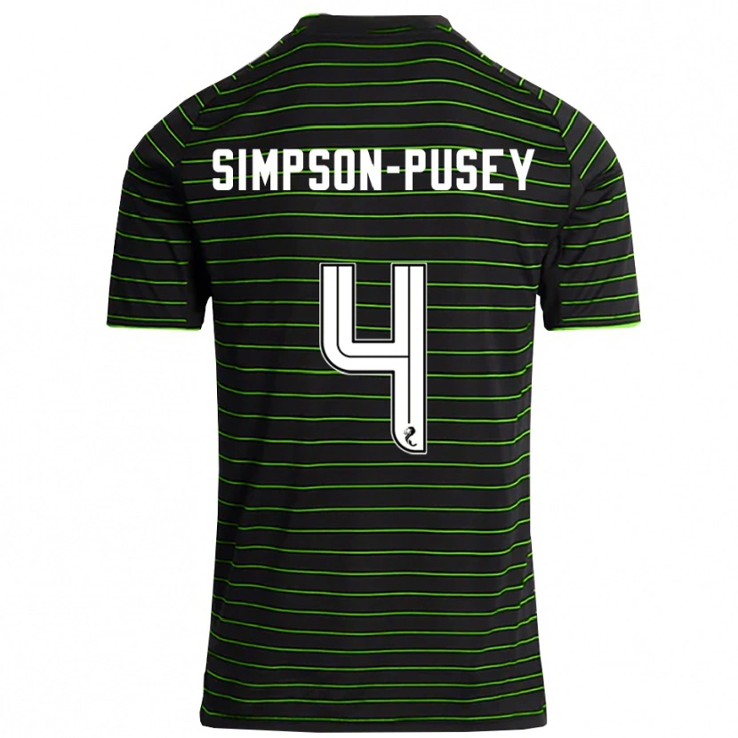 Danxen Women Jahmai Simpson-Pusey #4 Black Green Away Jersey 2025/26 T-Shirt
