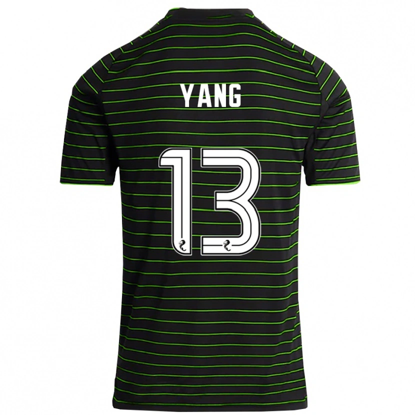 Danxen Women Hyun-Jun Yang #13 Black Green Away Jersey 2025/26 T-Shirt