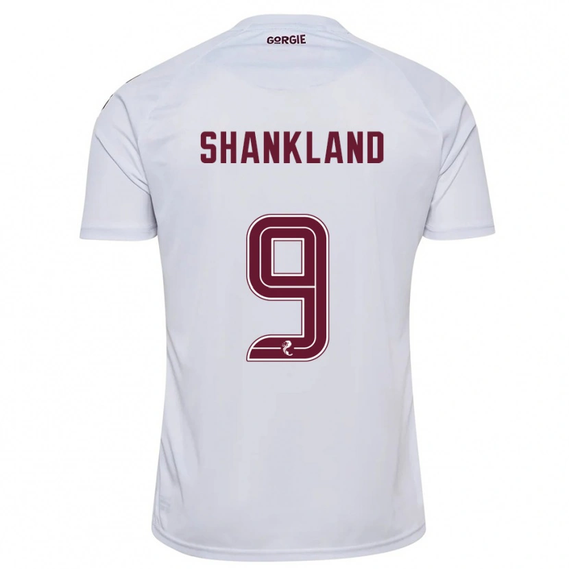 Danxen Women Lawrence Shankland #9 White Burgundy Away Jersey 2025/26 T-Shirt