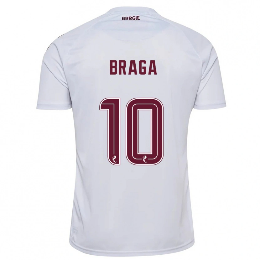 Danxen Women Cláudio Braga #10 White Burgundy Away Jersey 2025/26 T-Shirt
