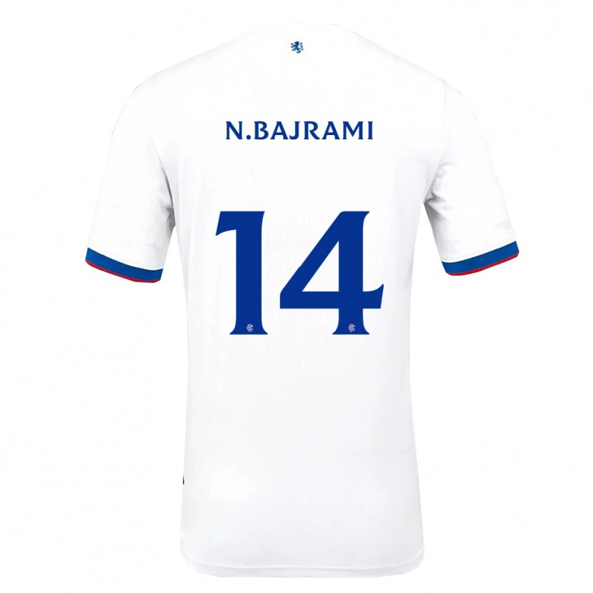 Danxen Women Nedim Bajrami #14 White Red Blue Away Jersey 2025/26 T-Shirt