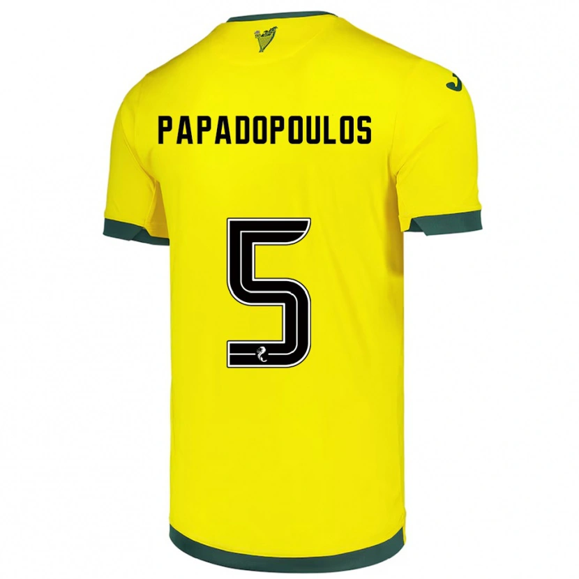 Danxen Women Stacey Papadopoulos #5 Yellow Green Away Jersey 2025/26 T-Shirt