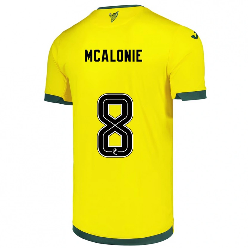 Danxen Women Michaela Mcalonie #8 Yellow Green Away Jersey 2025/26 T-Shirt