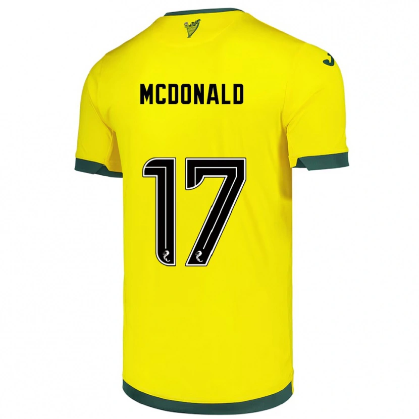 Danxen Women Josh Mcdonald #17 Yellow Green Away Jersey 2025/26 T-Shirt