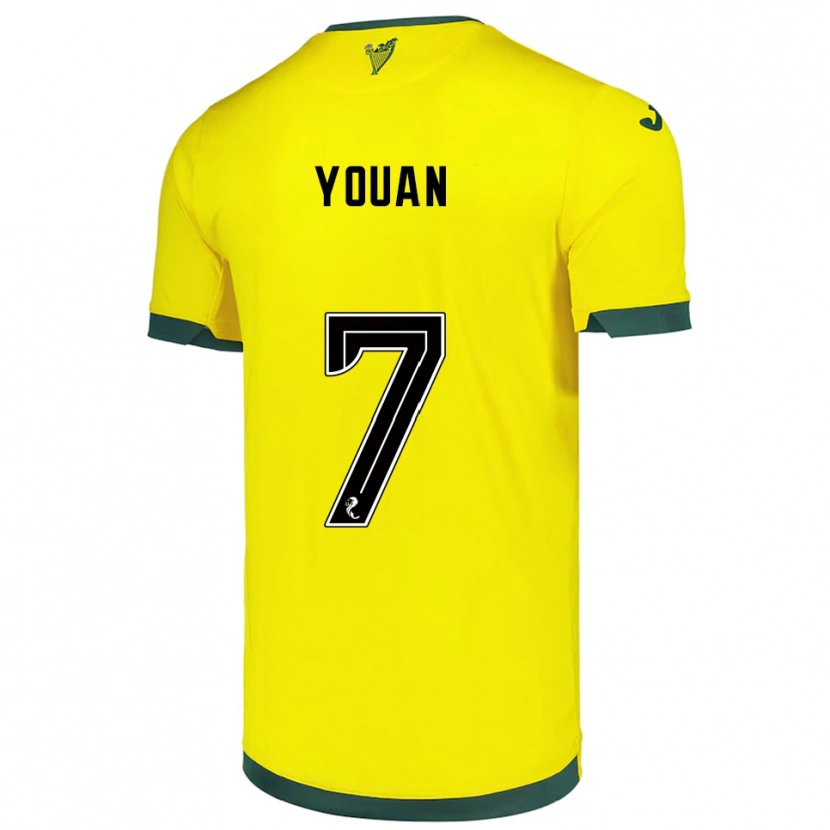 Danxen Women Élie Youan #7 Yellow Green Away Jersey 2025/26 T-Shirt