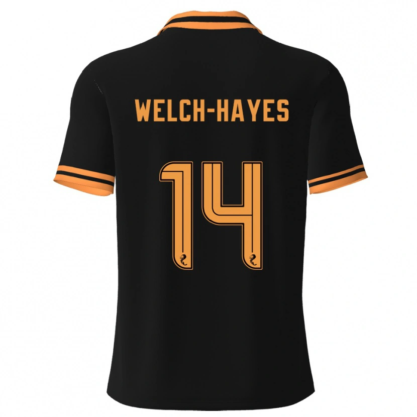 Danxen Women Miles Welch-Hayes #14 Black Yellow Away Jersey 2025/26 T-Shirt