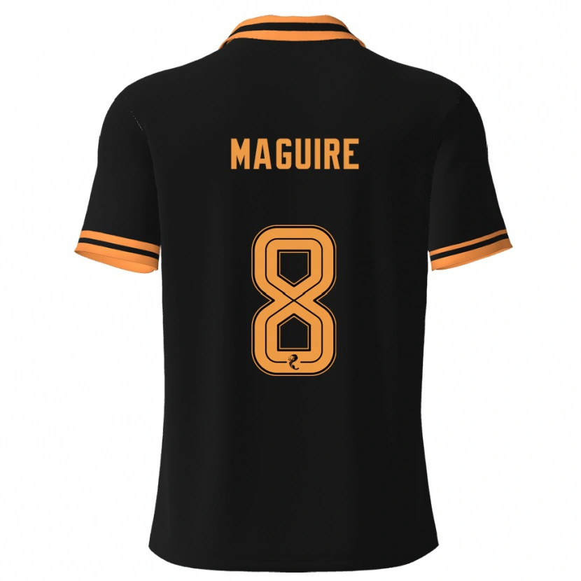 Danxen Women Ciaran Maguire #8 Black Yellow Away Jersey 2025/26 T-Shirt