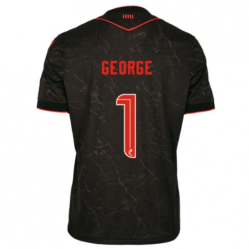 Danxen Women Shamal George #1 Black Red Away Jersey 2025/26 T-Shirt