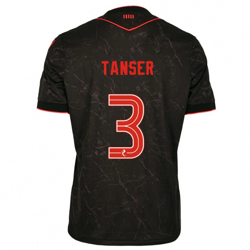 Danxen Women Scott Tanser #3 Black Red Away Jersey 2025/26 T-Shirt