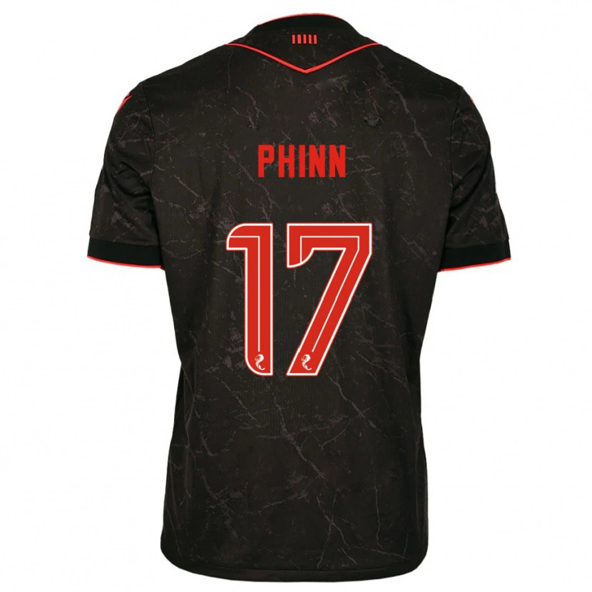 Danxen Women Shaun Phinn #17 Black Red Away Jersey 2025/26 T-Shirt