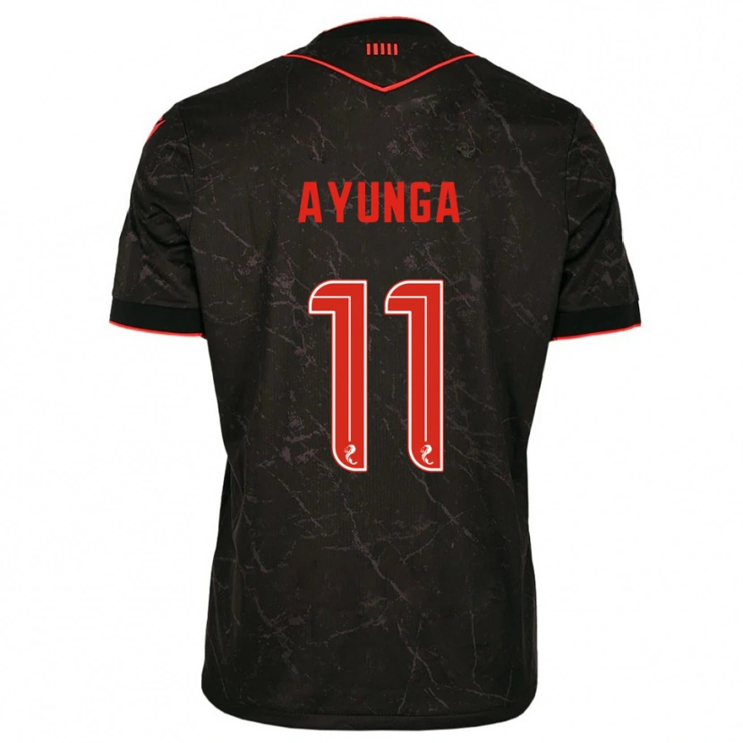 Danxen Women Jonah Ayunga #11 Black Red Away Jersey 2025/26 T-Shirt