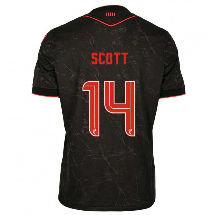 Danxen Women James Scott #14 Black Red Away Jersey 2025/26 T-Shirt