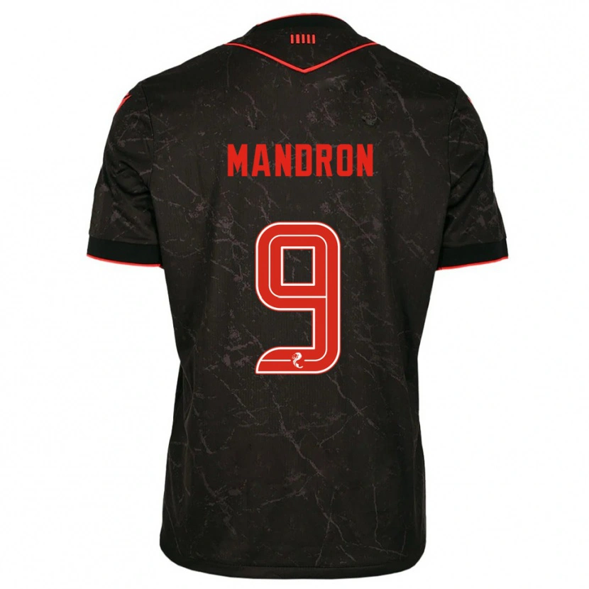 Danxen Women Mikael Mandron #9 Black Red Away Jersey 2025/26 T-Shirt