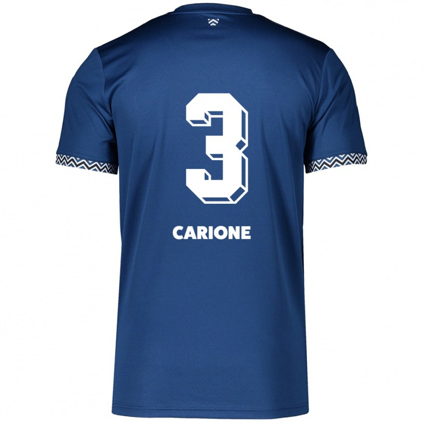 Danxen Kid Cristiano Carione #3 Navy White Home Jersey 2025/26 T-Shirt