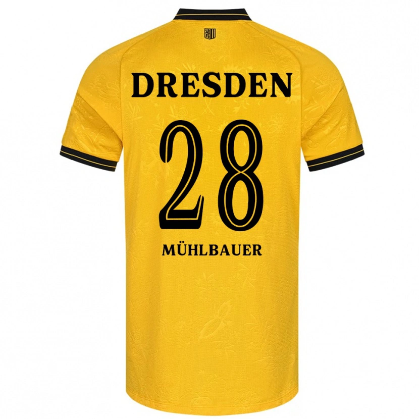 Danxen Kid Aron Mühlbauer #28 Yellow Black Home Jersey 2025/26 T-Shirt