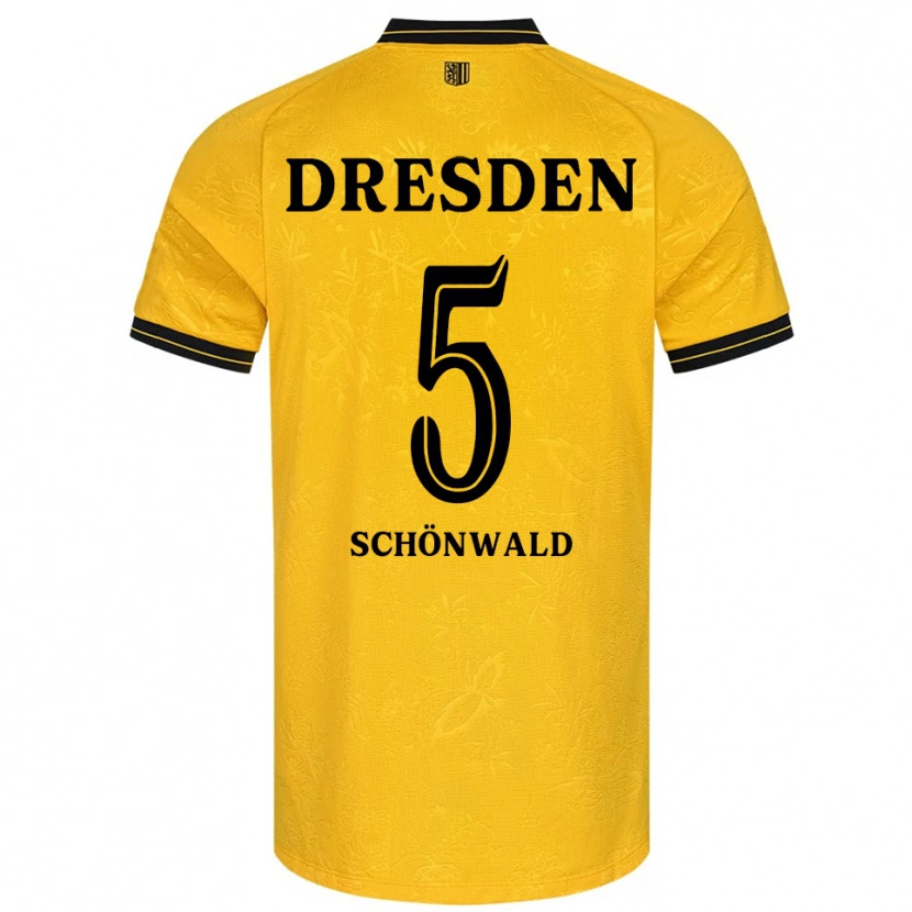 Danxen Kid Laurin Schönwald #5 Yellow Black Home Jersey 2025/26 T-Shirt