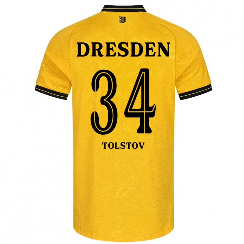 Danxen Kid Maik Tolstov #34 Yellow Black Home Jersey 2025/26 T-Shirt