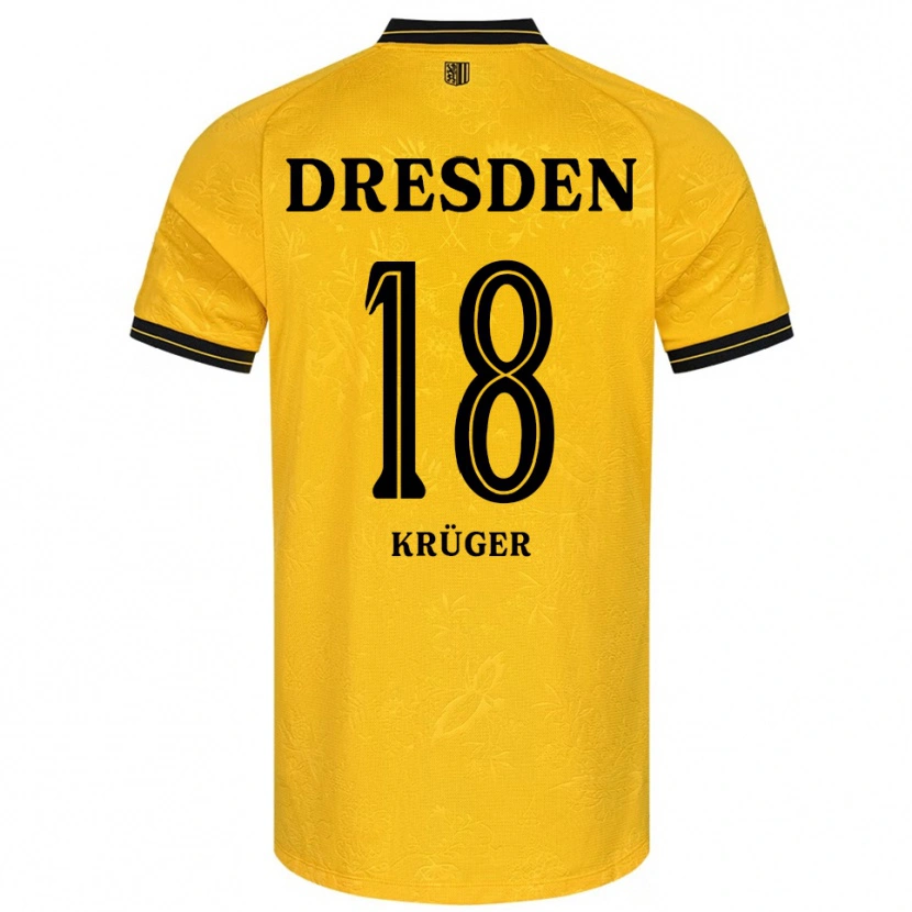Danxen Kid Kevin Krüger #18 Yellow Black Home Jersey 2025/26 T-Shirt