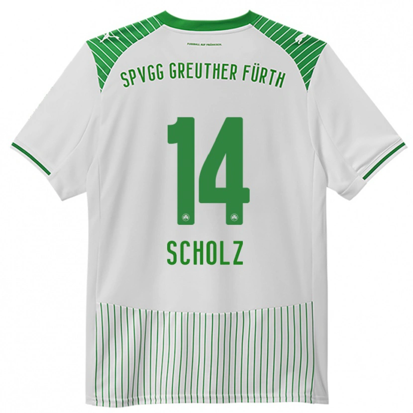 Danxen Kid Yannick Scholz #14 White Green Home Jersey 2025/26 T-Shirt