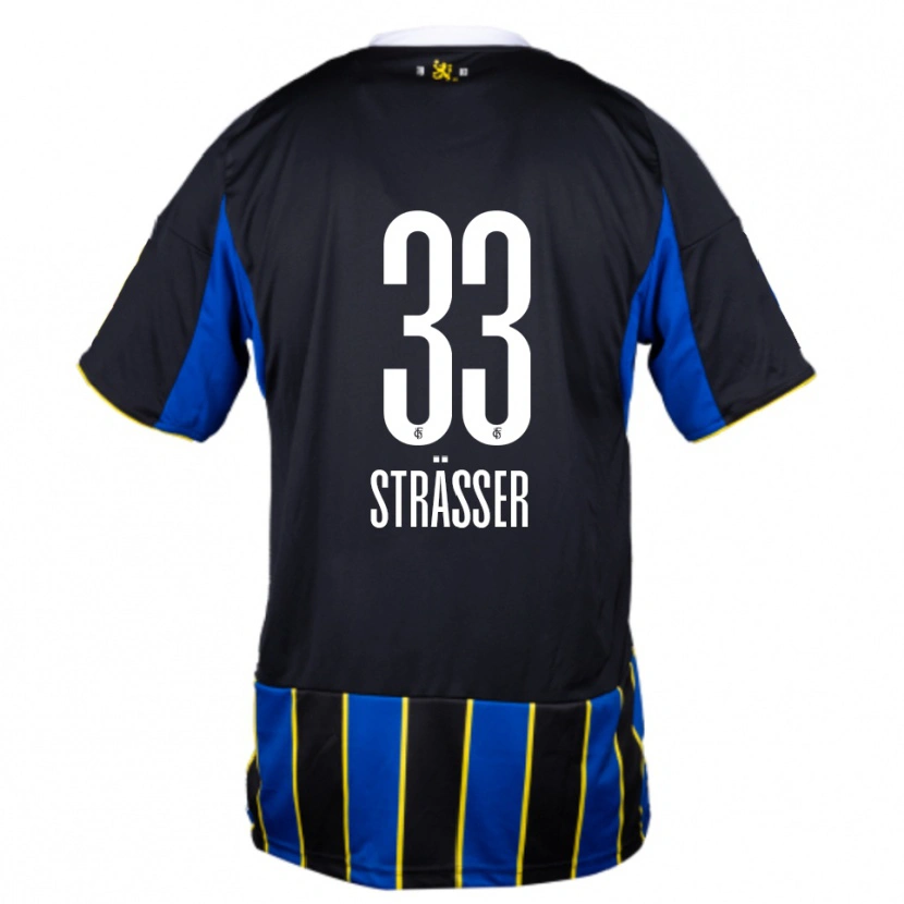 Danxen Kid Jannick Strässer #33 Blue Black Yellow Home Jersey 2025/26 T-Shirt
