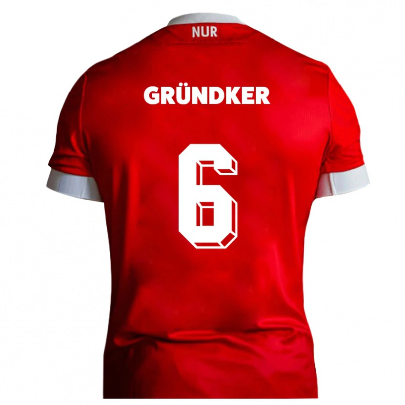 Danxen Kid Julien Gründker #6 Red White Home Jersey 2025/26 T-Shirt