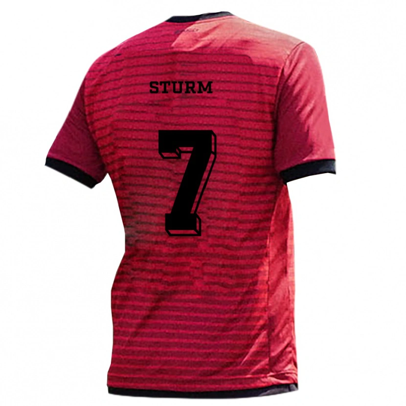 Danxen Kid Yann Sturm #7 Red Black Home Jersey 2025/26 T-Shirt