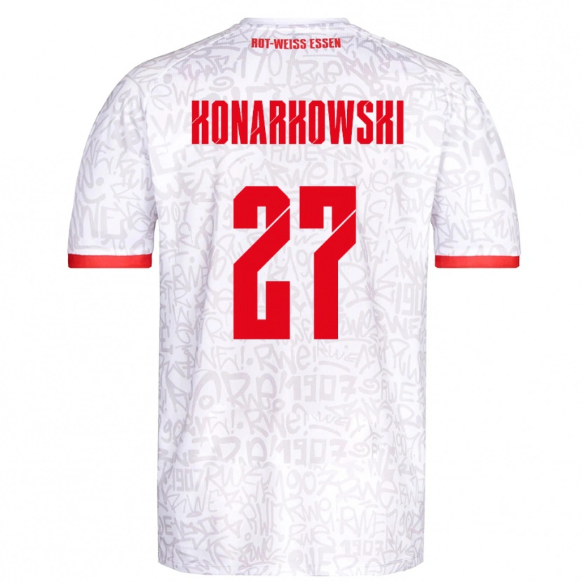 Danxen Kid Mirco Konarkowski #27 White Red Home Jersey 2025/26 T-Shirt