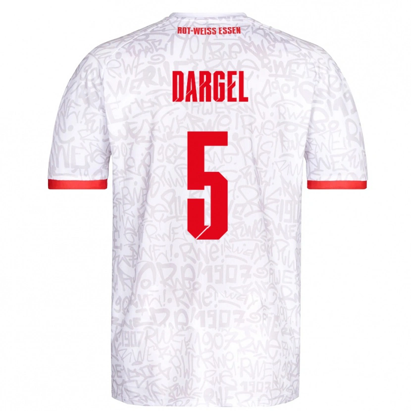Danxen Kid Timo Dargel #5 White Red Home Jersey 2025/26 T-Shirt
