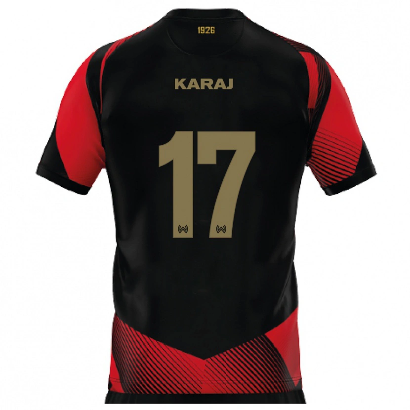 Danxen Kid Eraldo Karaj #17 Black Red Home Jersey 2025/26 T-Shirt