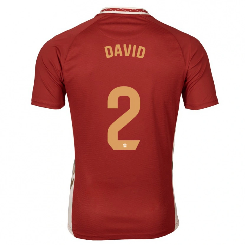Danxen Kid David Rodríguez #2 Burgundy Gold Away Jersey 2025/26 T-Shirt